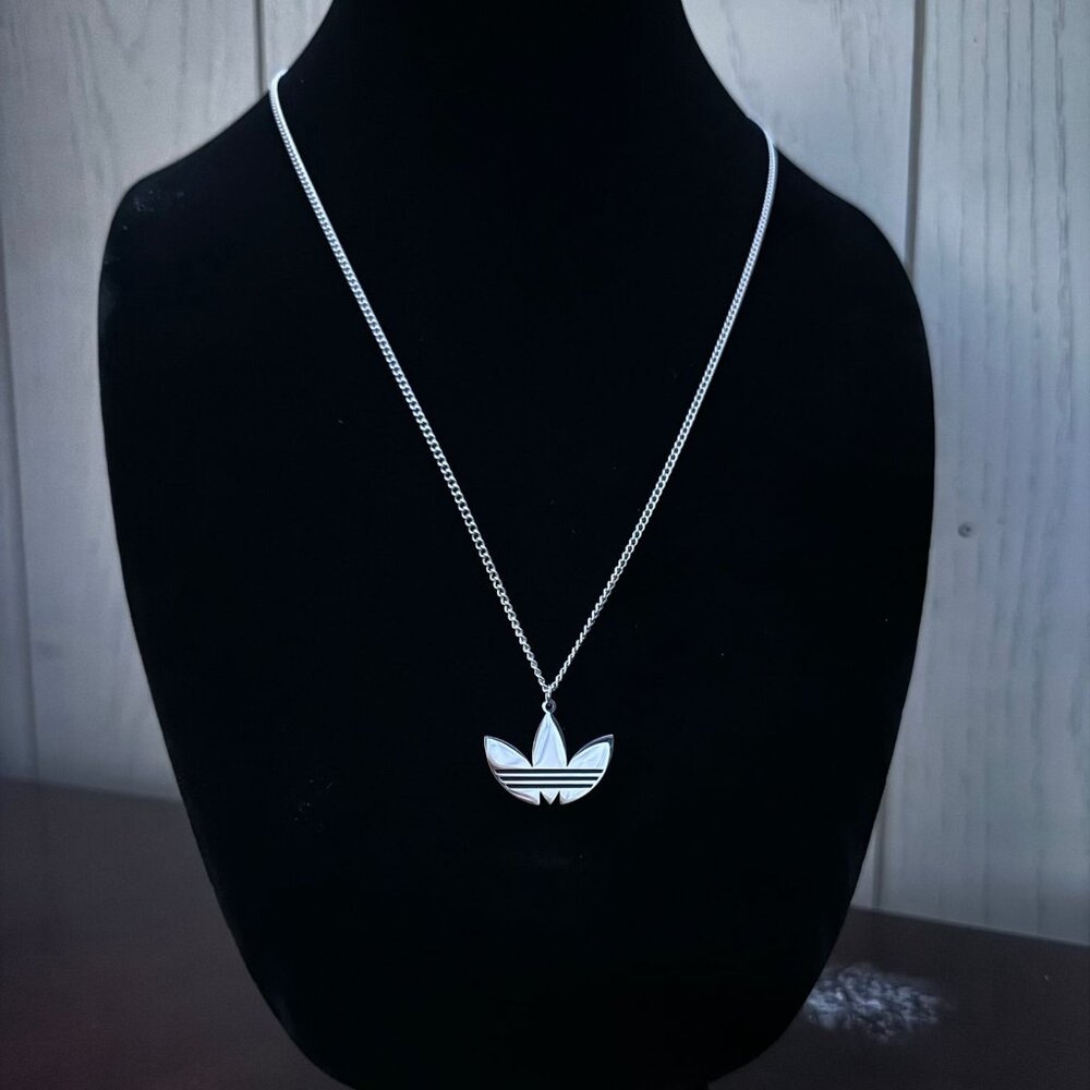 Adidas Necklace - Silver Chain - 24 Inches - Unisex - Y2K